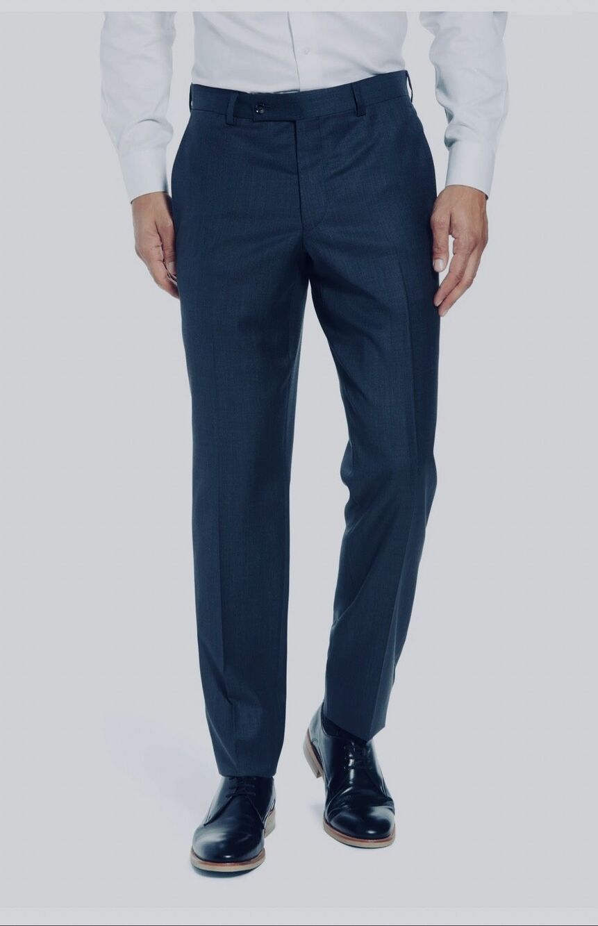 TED BAKER LONDON Charcoal Grey MicroPlaid Jefferson Pants-34R